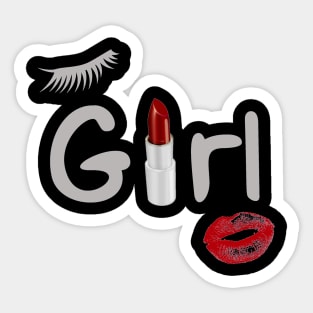 Lipstick girl  design T-shirt Sticker